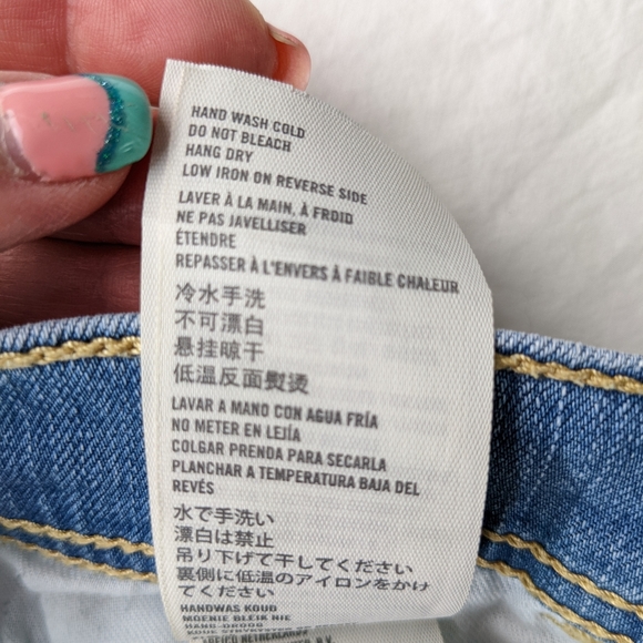 ☀️Hollister EUC Starburst distressed jean shorts 28W Junior 7 blue cutoffs - Picture 13 of 13